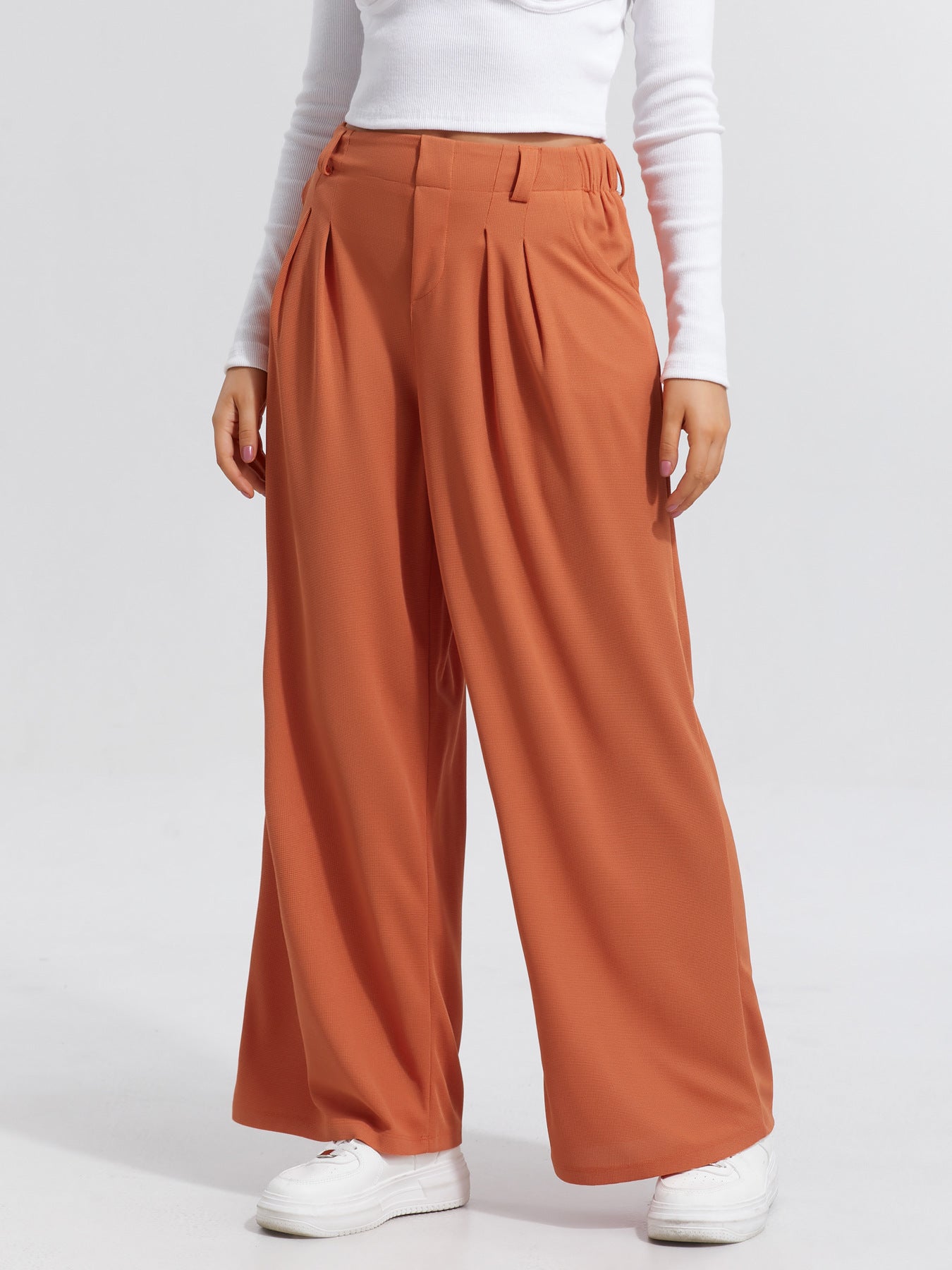 Pantaloni Larghi -  Eleganti Casual A Gamba Larga Da Donna