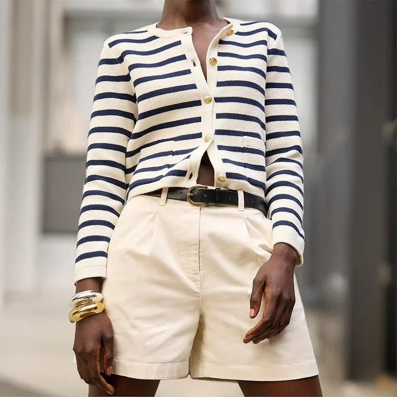 New Women's Fashion Personalized Striped Jacket - VAleG