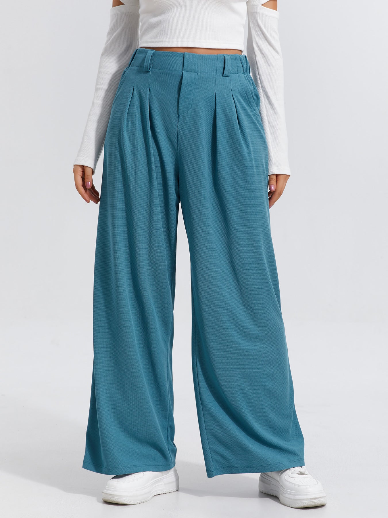 Pantaloni Larghi -  Eleganti Casual A Gamba Larga Da Donna