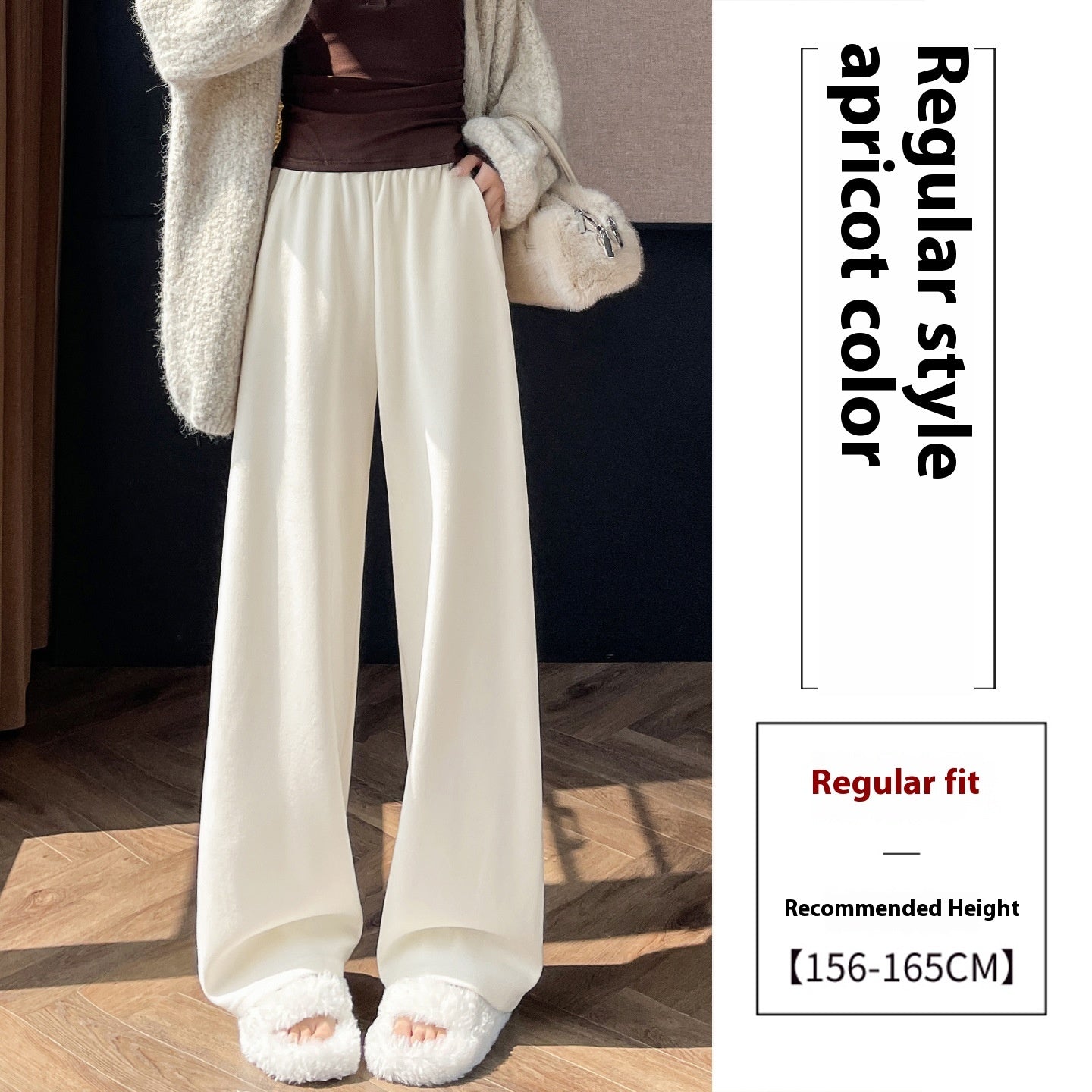 Pantaloni stretti a gamba larga con piccolo effetto drappeggio
