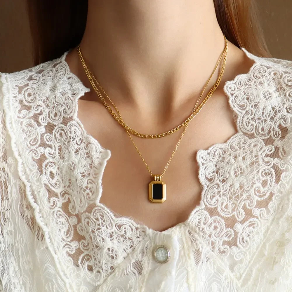 Titanium Steel Gold-Plated Pendant Necklace - VAleG