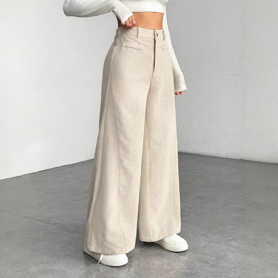 Pantaloni a vita alta sciolto cadente