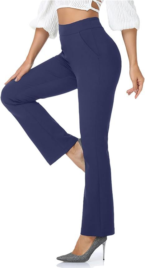 Pantaloni casual in tinta unita a vita alta