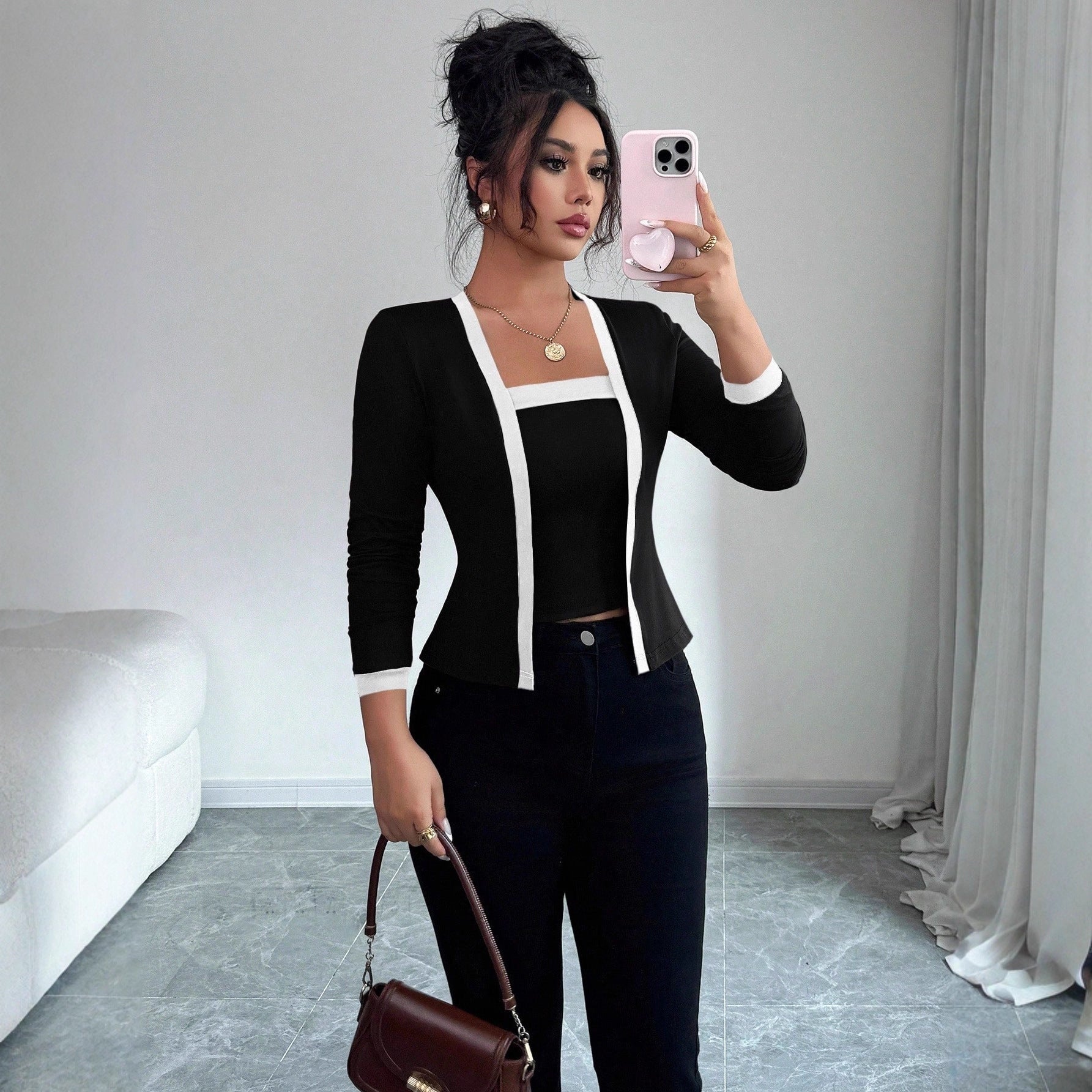 Cardigan, giacca e gilet, set due pezzi