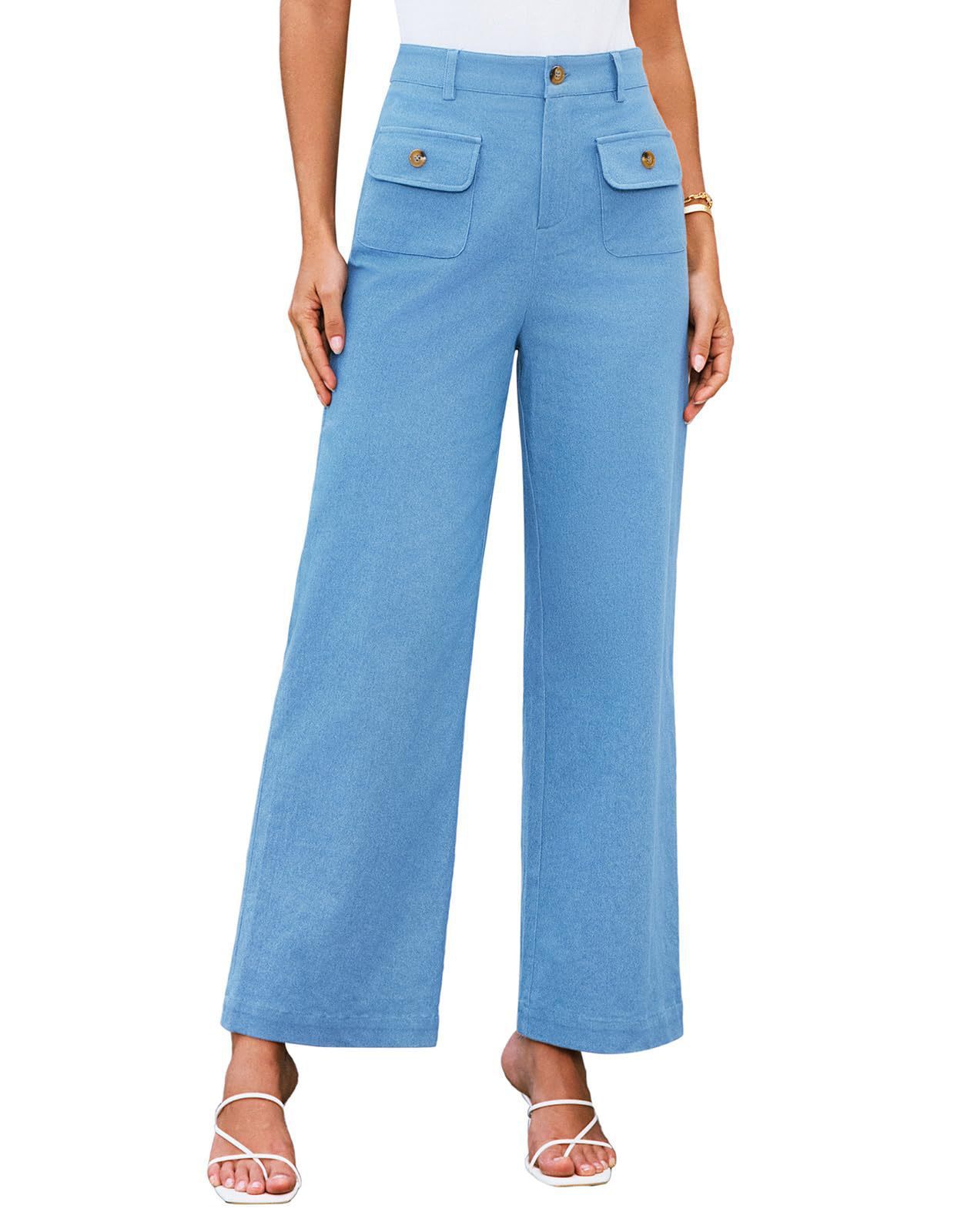 Pantaloni larghi a vita alta  casual elasticizzati