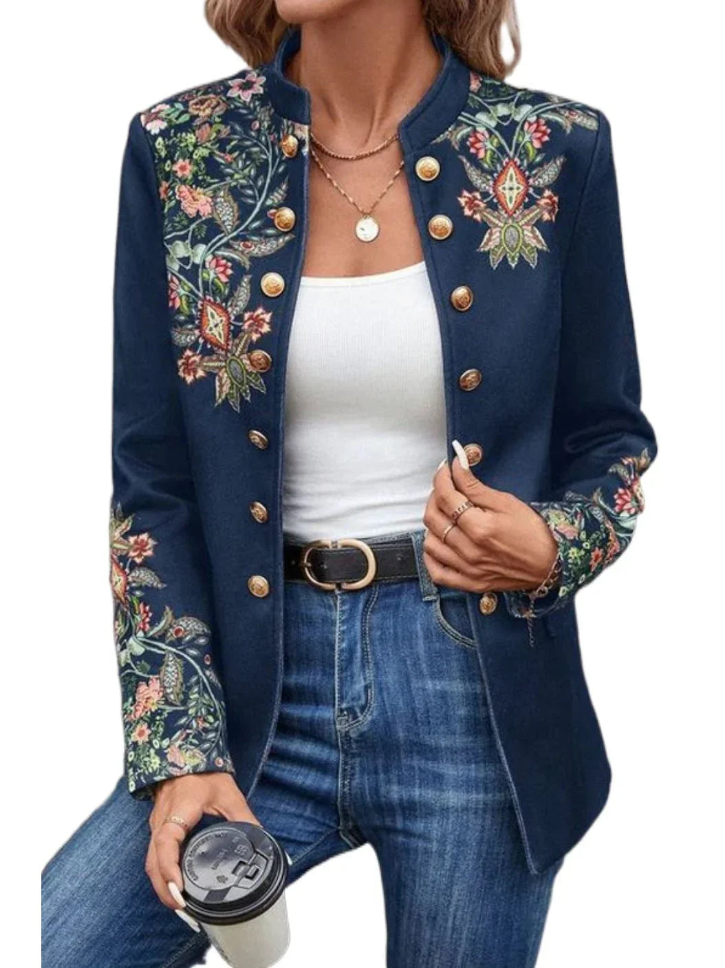 Printed Small Suit Jacket Women's Cross - VAleG