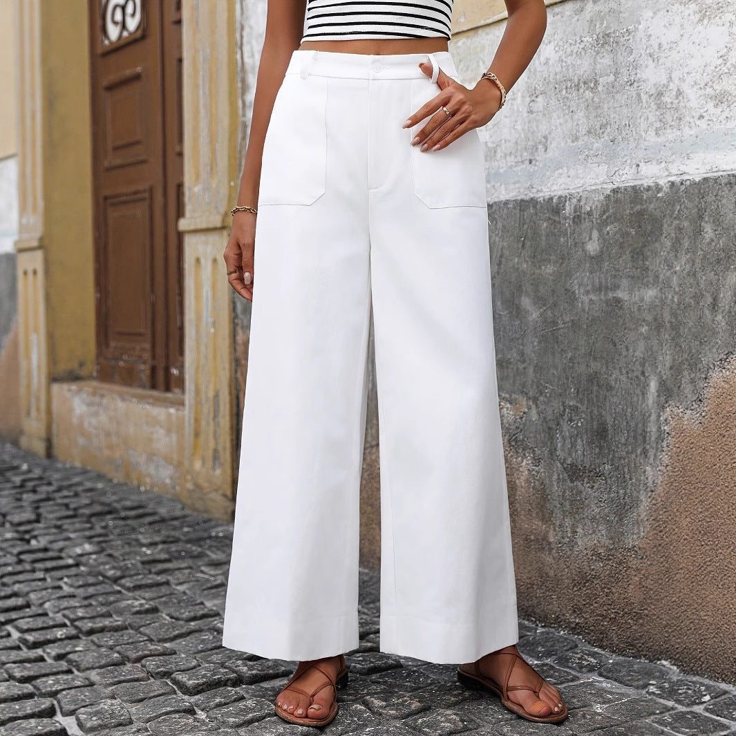 Pantaloni larghi a vita alta  da donna
