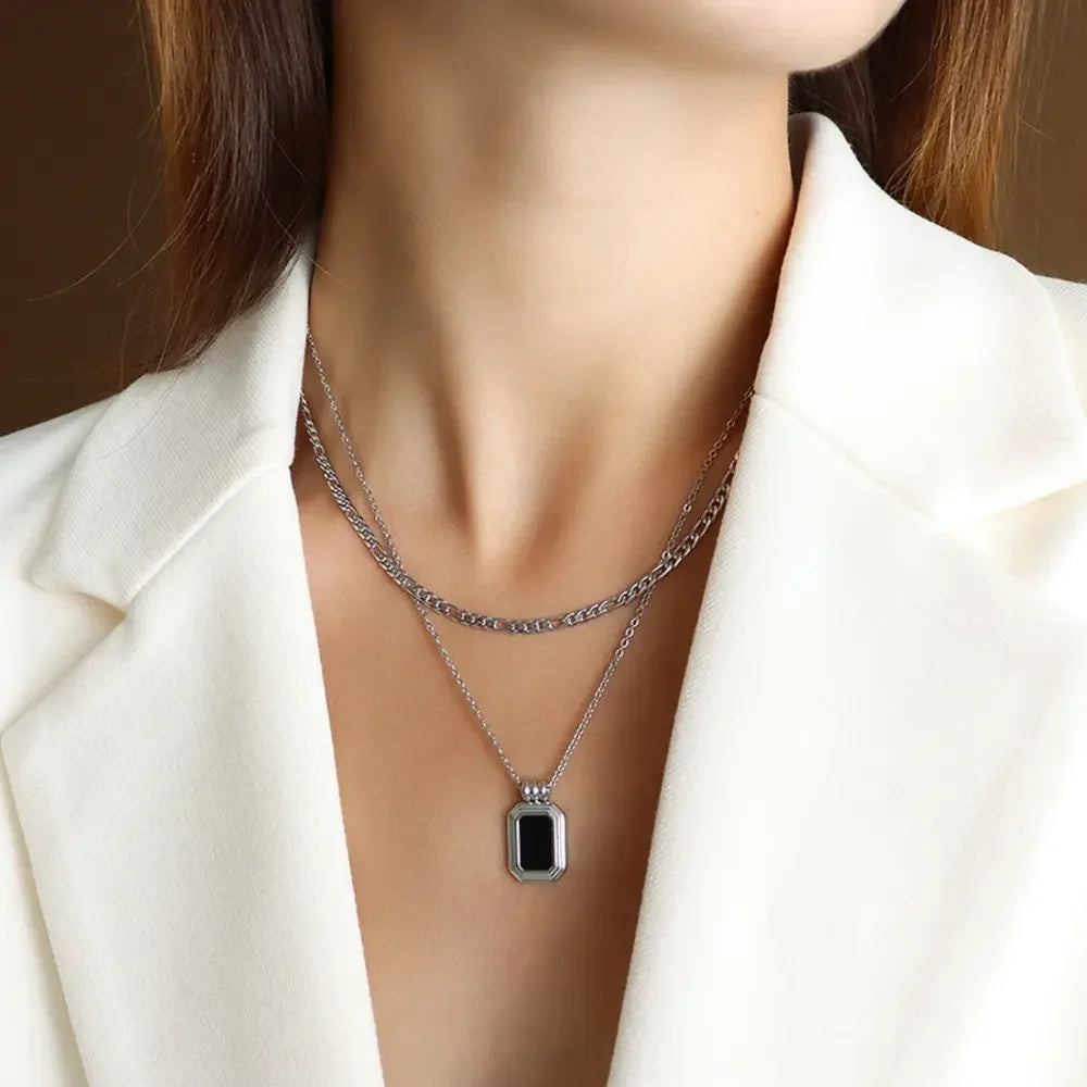 Titanium Steel Gold-Plated Pendant Necklace - VAleG