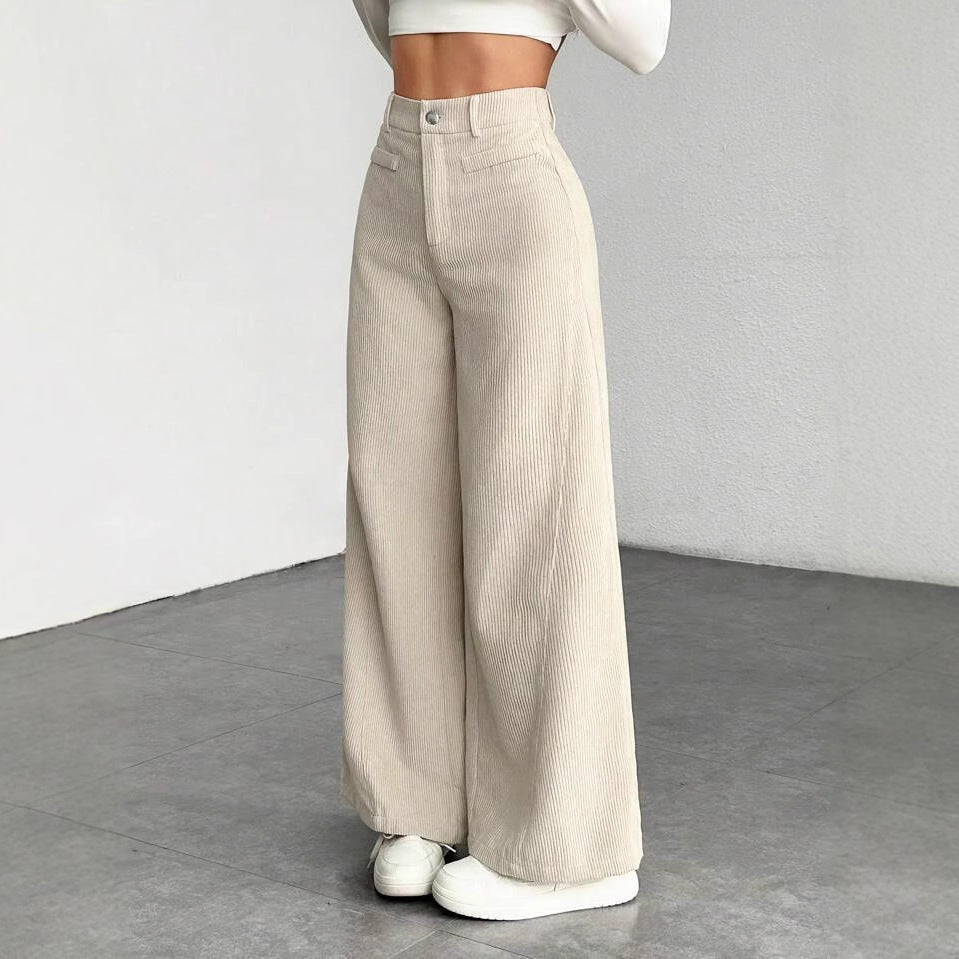 Pantaloni a vita alta sciolto cadente