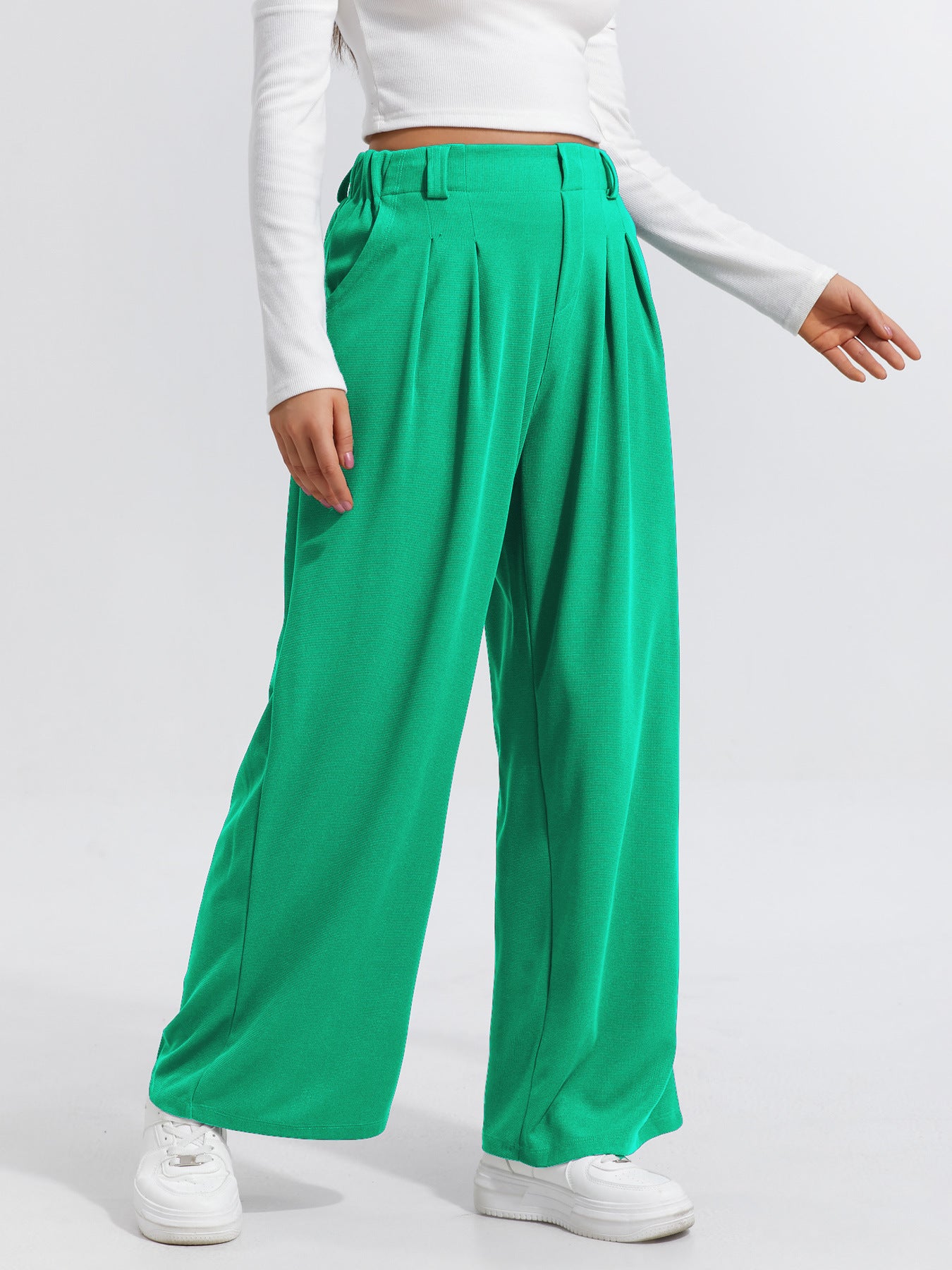 Pantaloni Larghi -  Eleganti Casual A Gamba Larga Da Donna