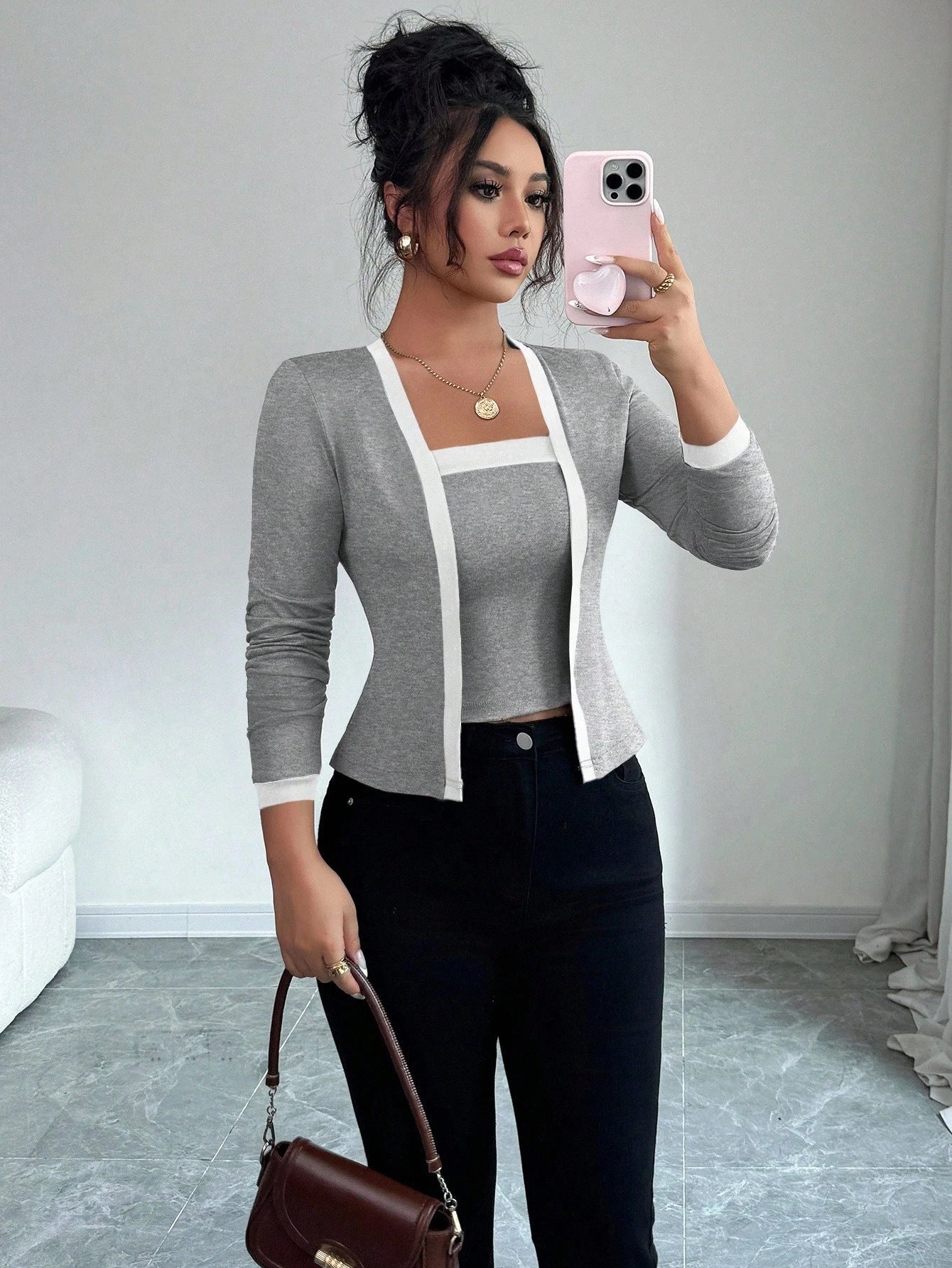 Cardigan, giacca e gilet, set due pezzi
