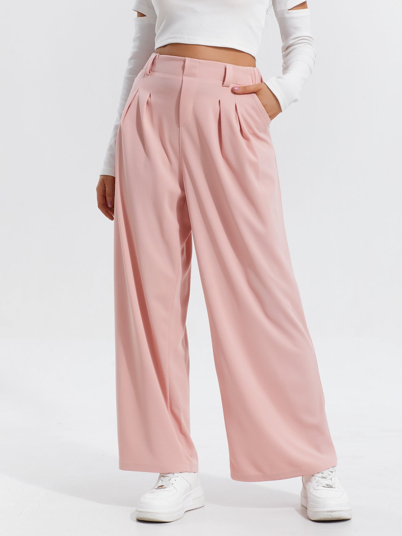 Pantaloni Larghi -  Eleganti Casual A Gamba Larga Da Donna