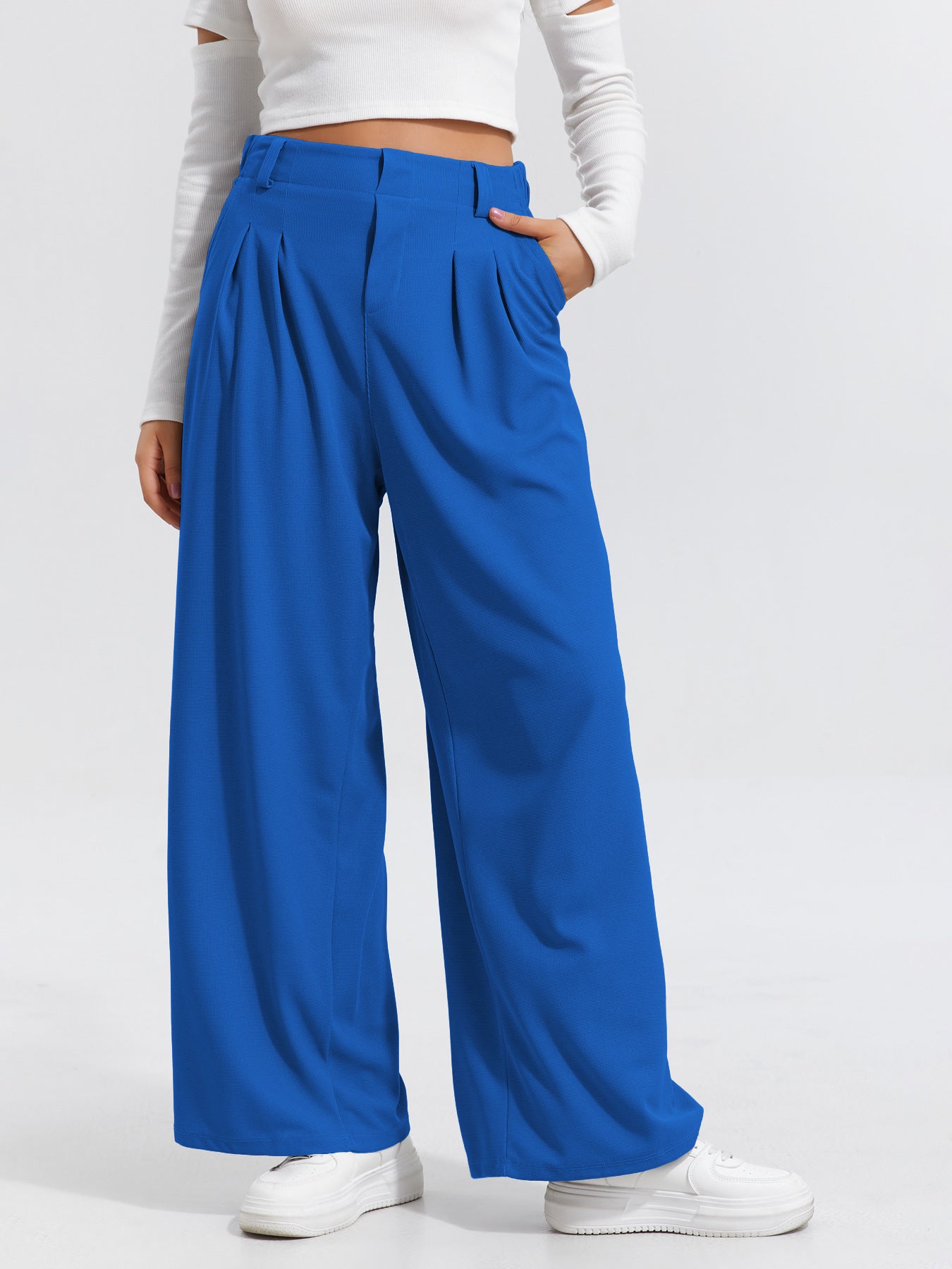 Pantaloni Larghi -  Eleganti Casual A Gamba Larga Da Donna