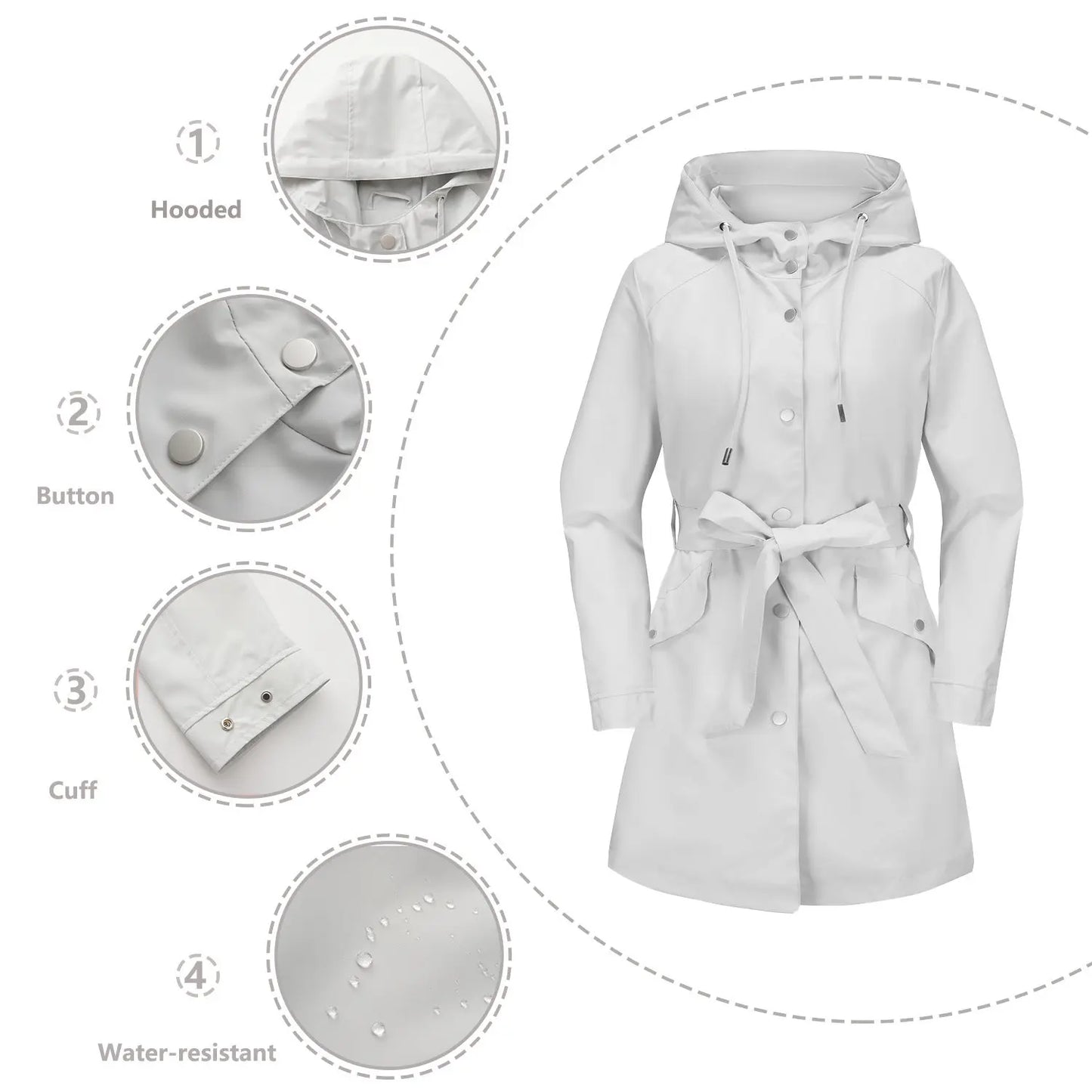 Primavera e autunno nuovo cappotto impermeabile con cappuccio VAleG