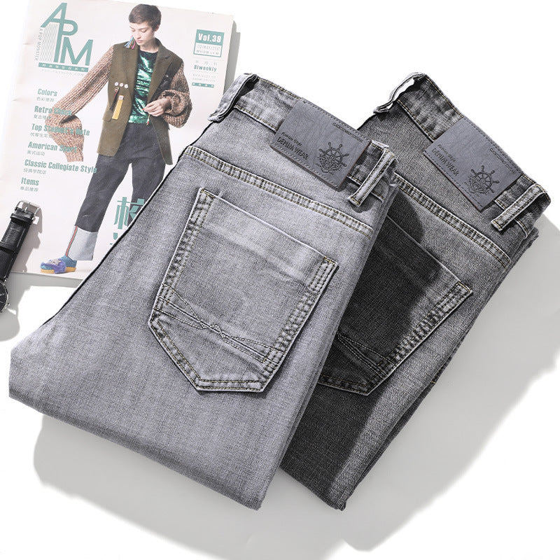 Straight Elastic Trend Versatile Retro Nostalgic Jeans For Men VAleG