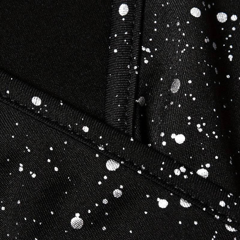 Elegant Women's Clothing Deep V-neck Sequins Hip Dress - VAleG