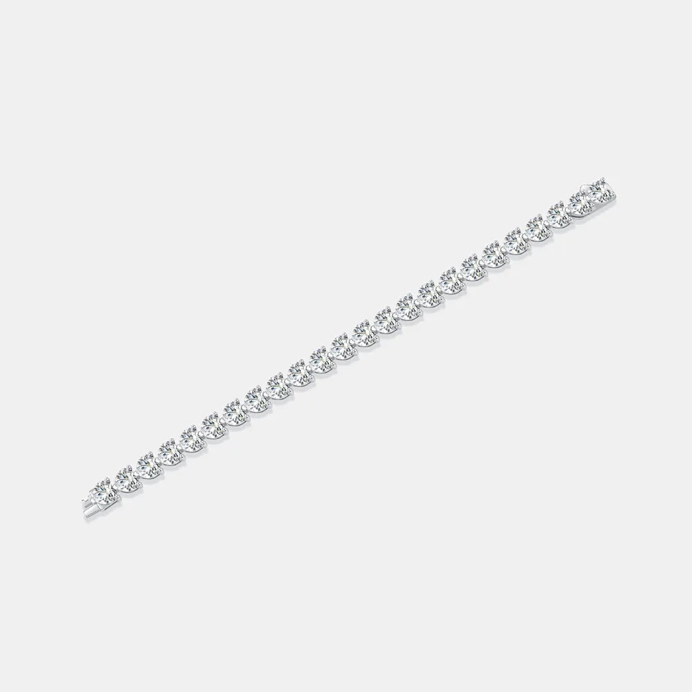 24 Carat Moissanite 925 Sterling Silver Heart Bracelet - VAleG