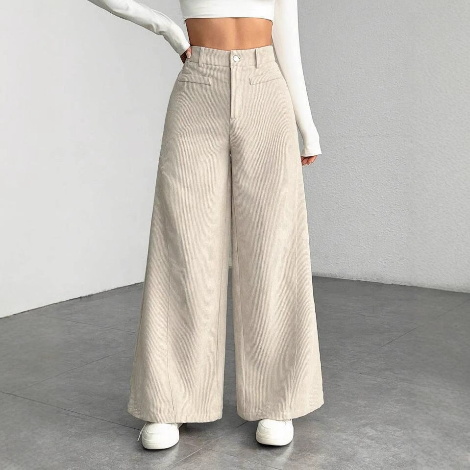 Pantaloni a vita alta sciolto cadente