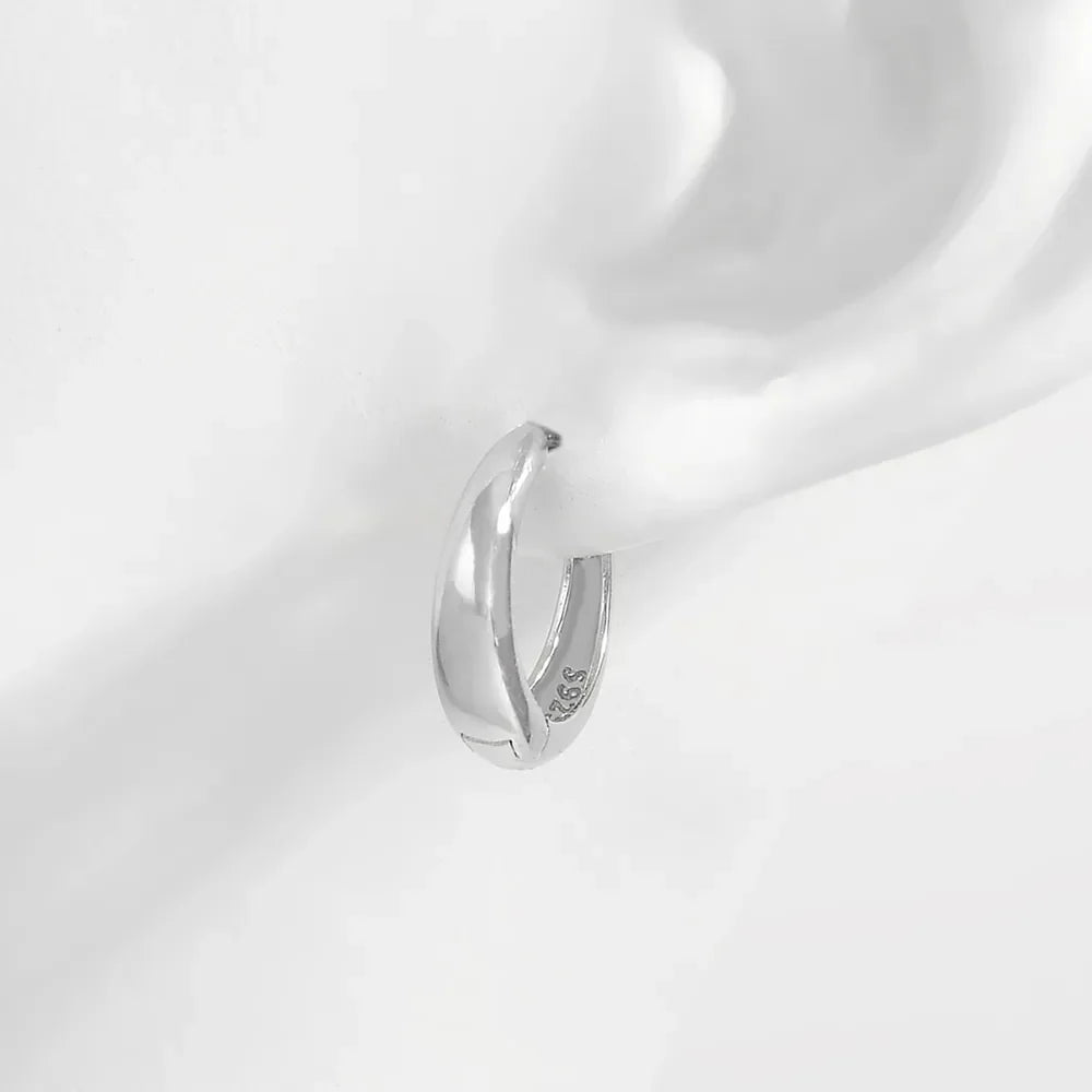 925 Sterling Silver Huggie Earrings - VAleG