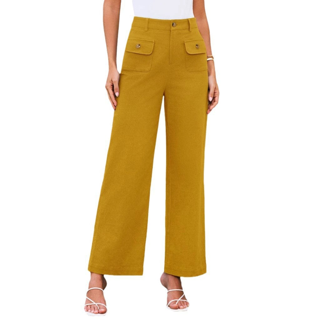 Pantaloni larghi a vita alta  casual elasticizzati