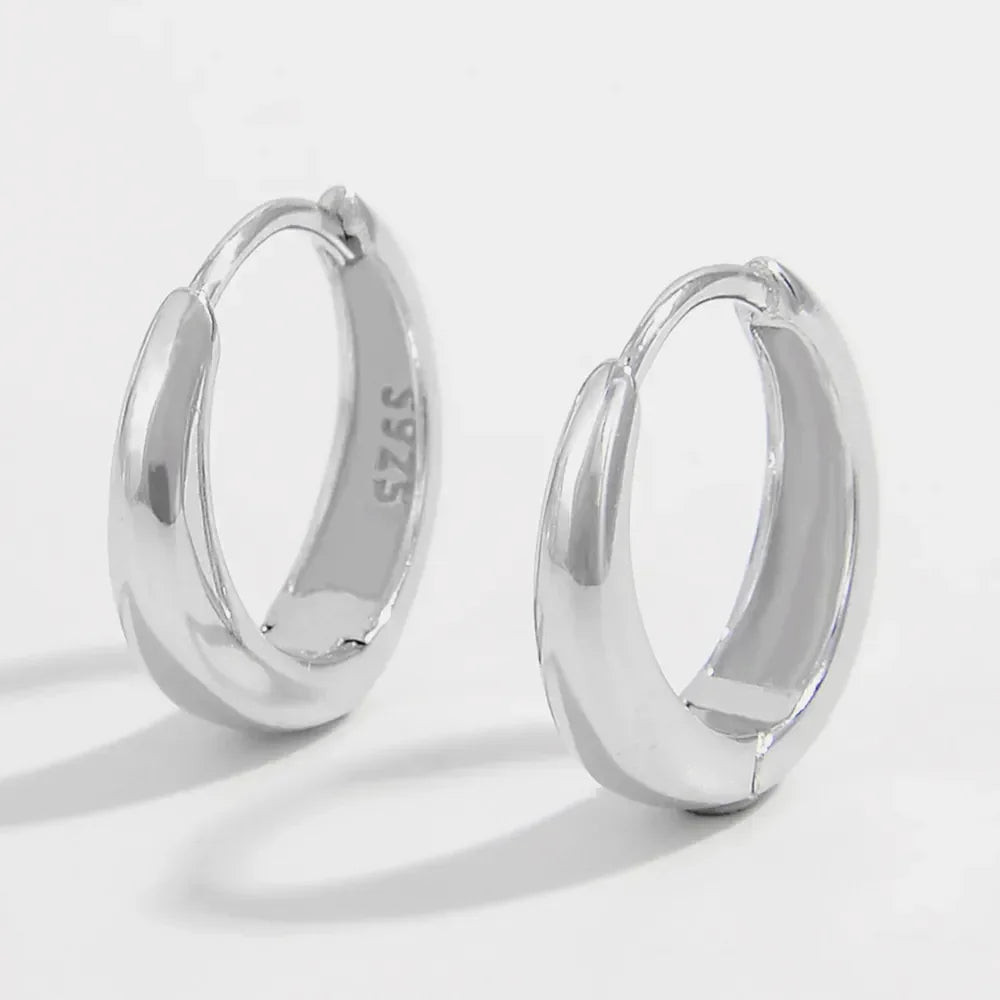 925 Sterling Silver Huggie Earrings - VAleG