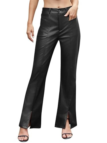 Pantaloni in ecopelle svasati