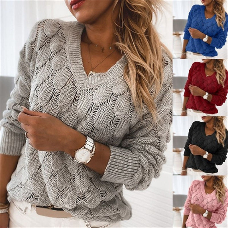 Maglione a maniche lunghe con scollo a V