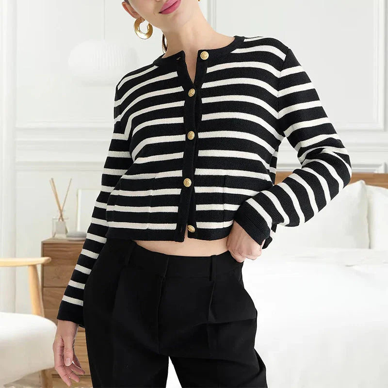 New Women's Fashion Personalized Striped Jacket - VAleG