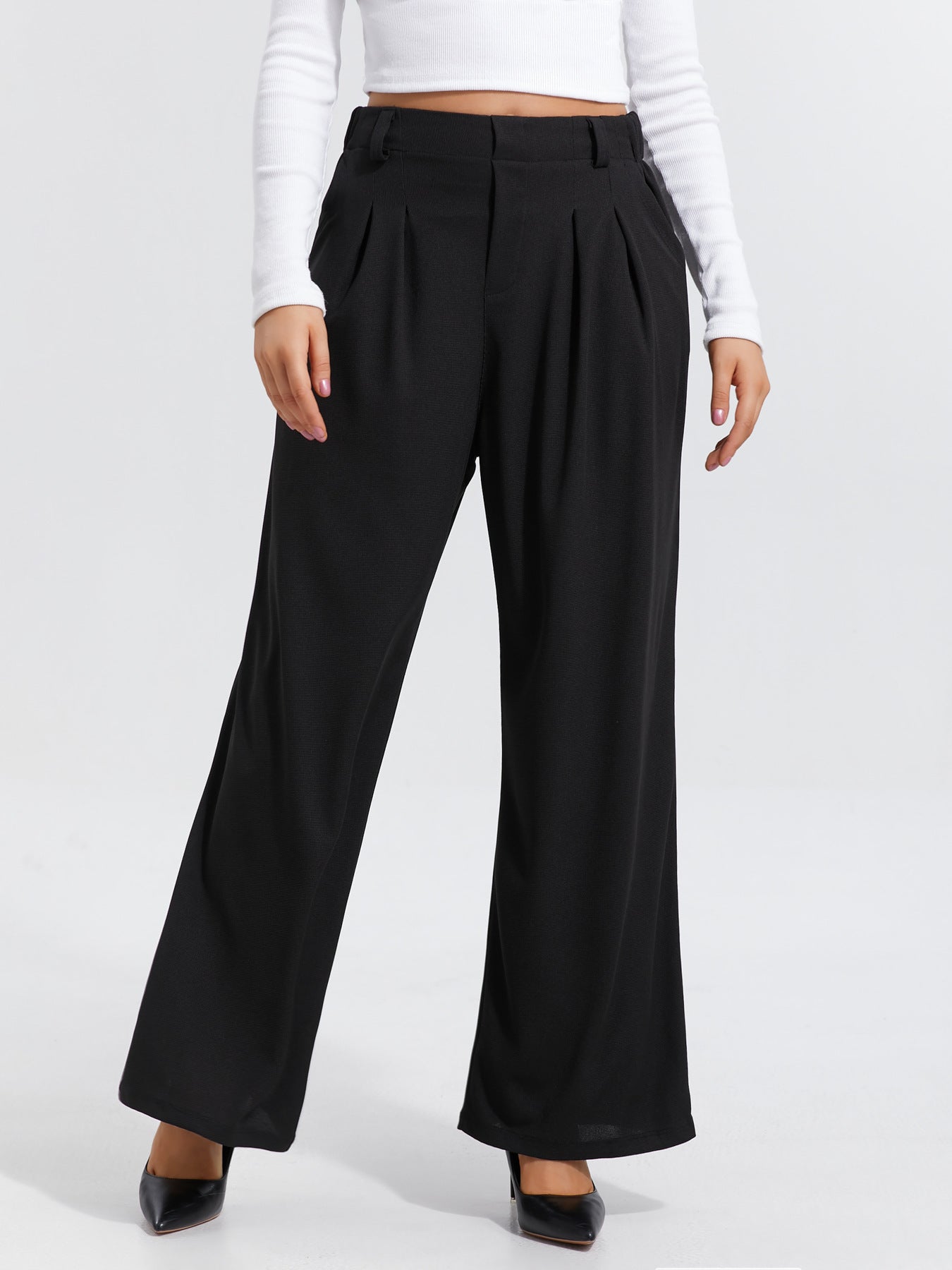 Pantaloni Larghi -  Eleganti Casual A Gamba Larga Da Donna