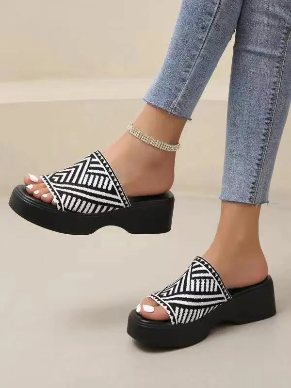 Pantofole con zeppa semplici da donna - VAleG