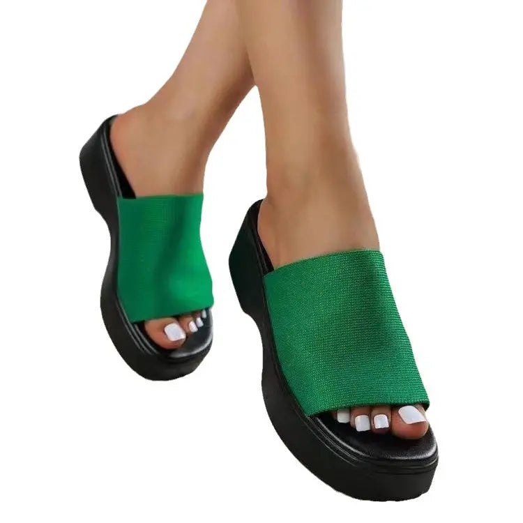 Pantofole con zeppa semplici da donna - VAleG