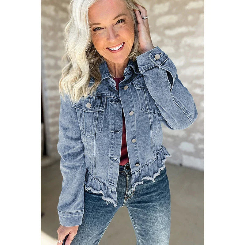 Solid Color Single Row Multi-buckle Jacket - VAleG