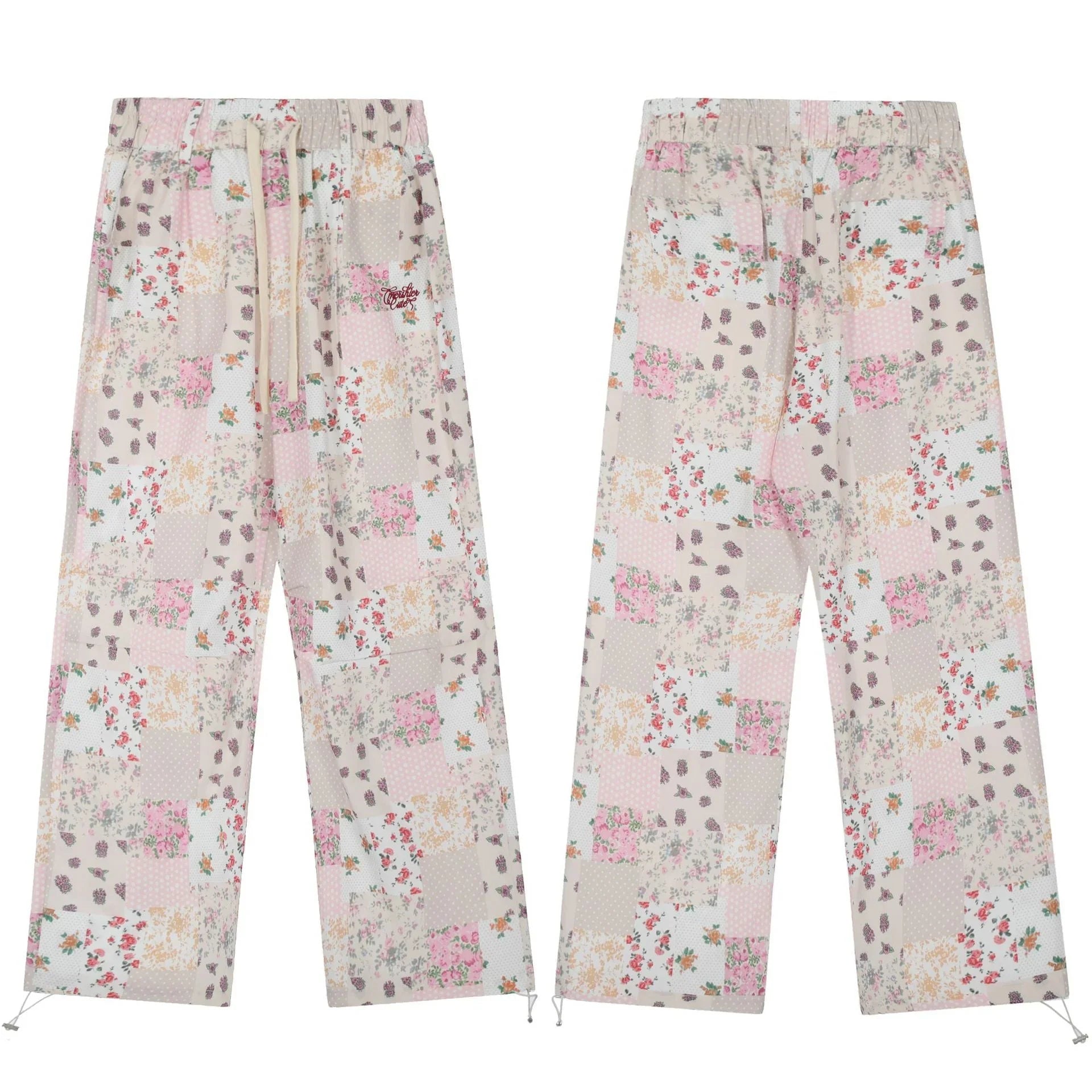 American Retro Hot Girl Floral Plaid Casual Trousers - VAleG
