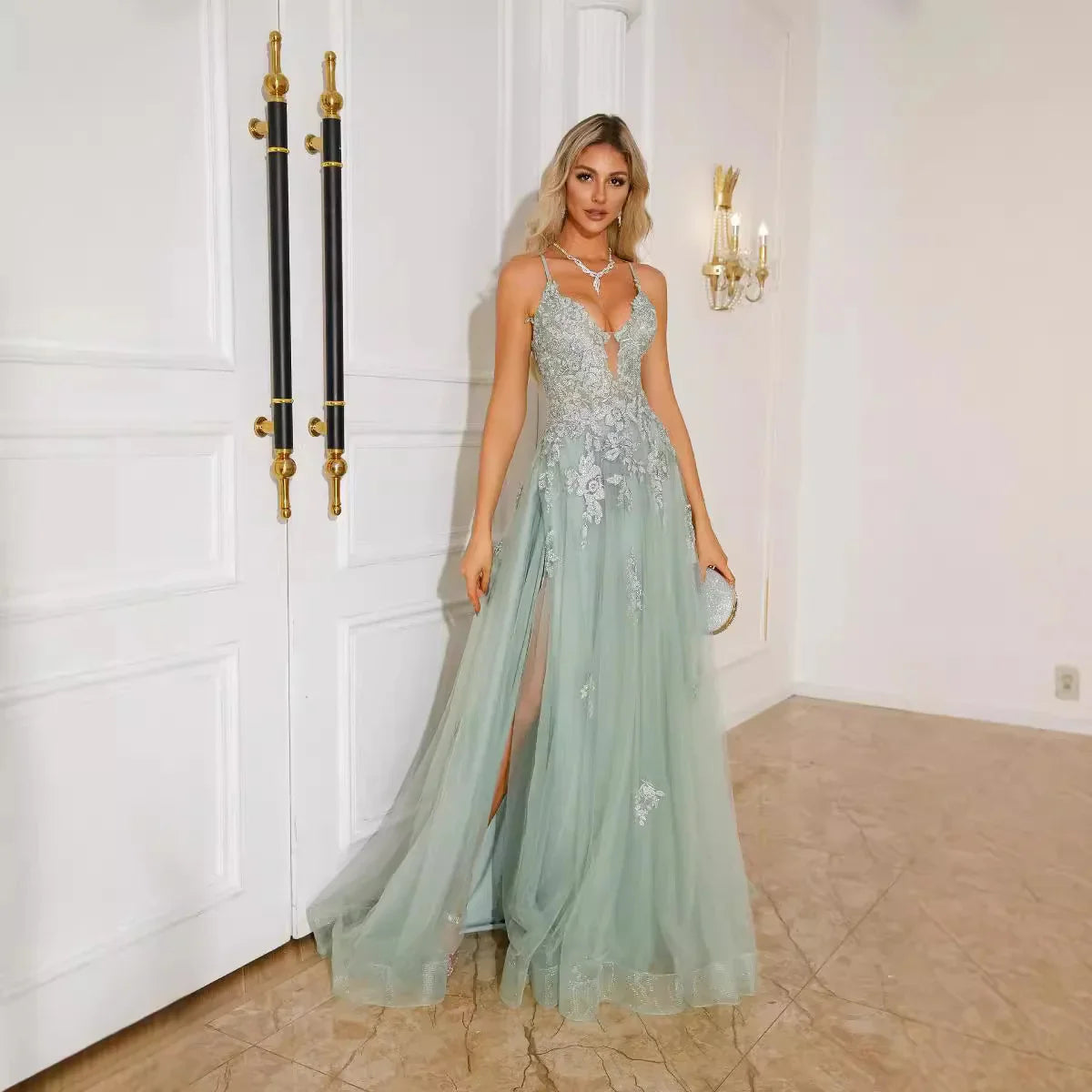 Women Evening Dresses Suspender Dance Dress Long - VAleG