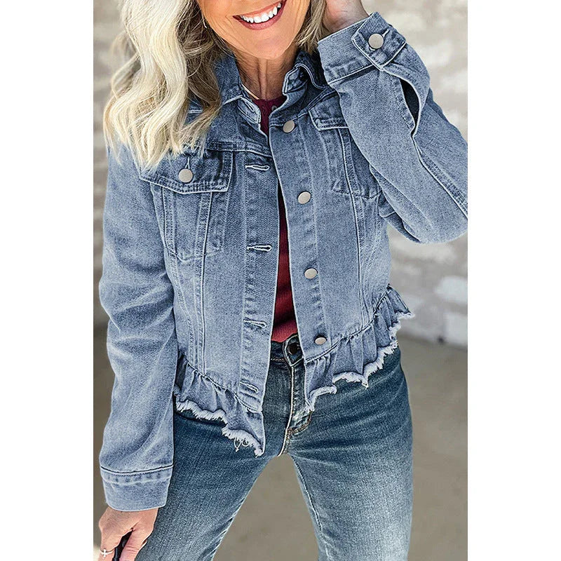 Solid Color Single Row Multi-buckle Jacket - VAleG