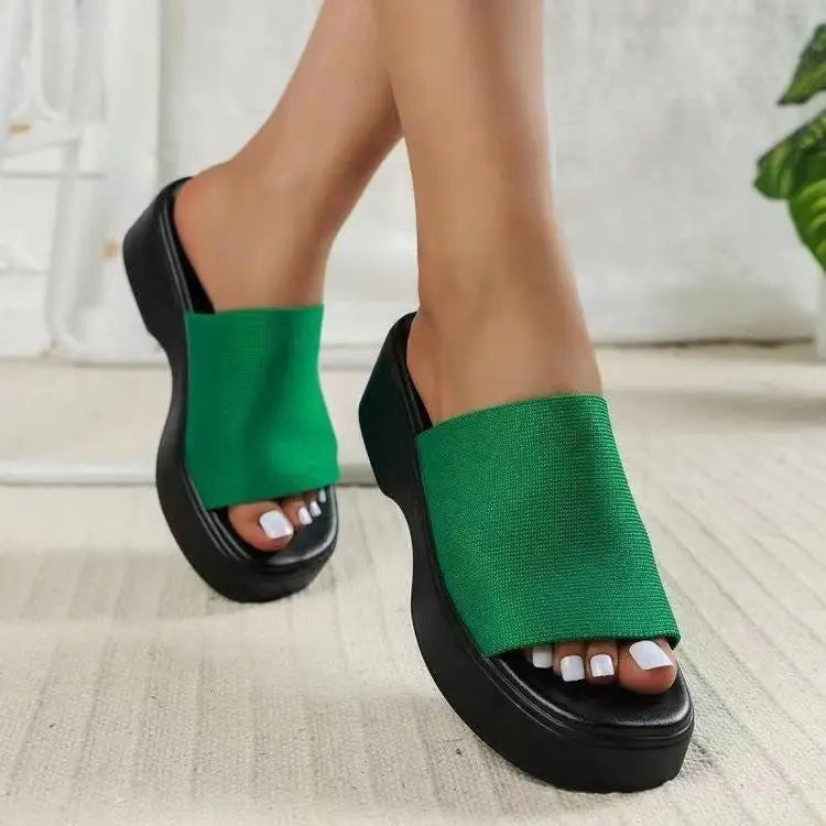 Pantofole con zeppa semplici da donna - VAleG