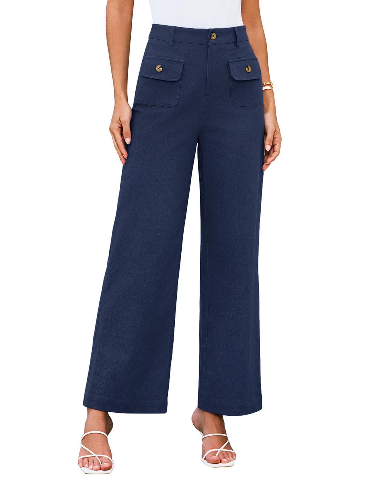 Pantaloni larghi a vita alta  casual elasticizzati