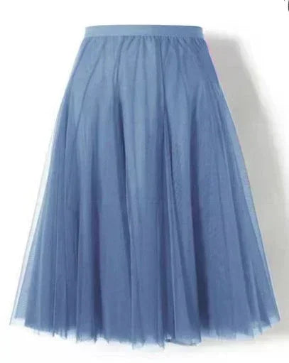 Square Dance Red Mesh Skirt Large Swing Skirt Slimming A Line Skirt Cover Slim Purple Gauze Skirt Short - VAleG