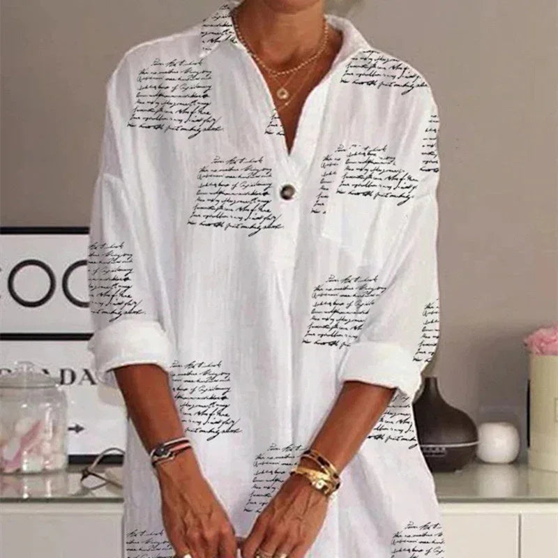 Letter Printed Slim Shirt Dress Women - VAleG