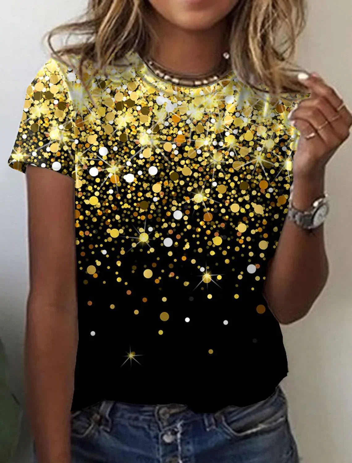 Women's European And American New Abstract Retro Print Short Sleeves - VAleG