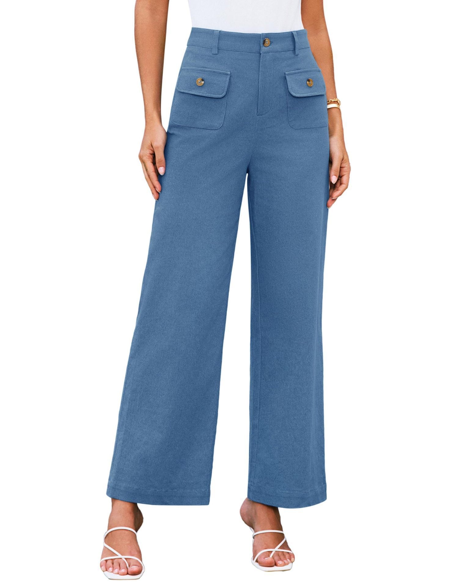 Pantaloni larghi a vita alta  casual elasticizzati