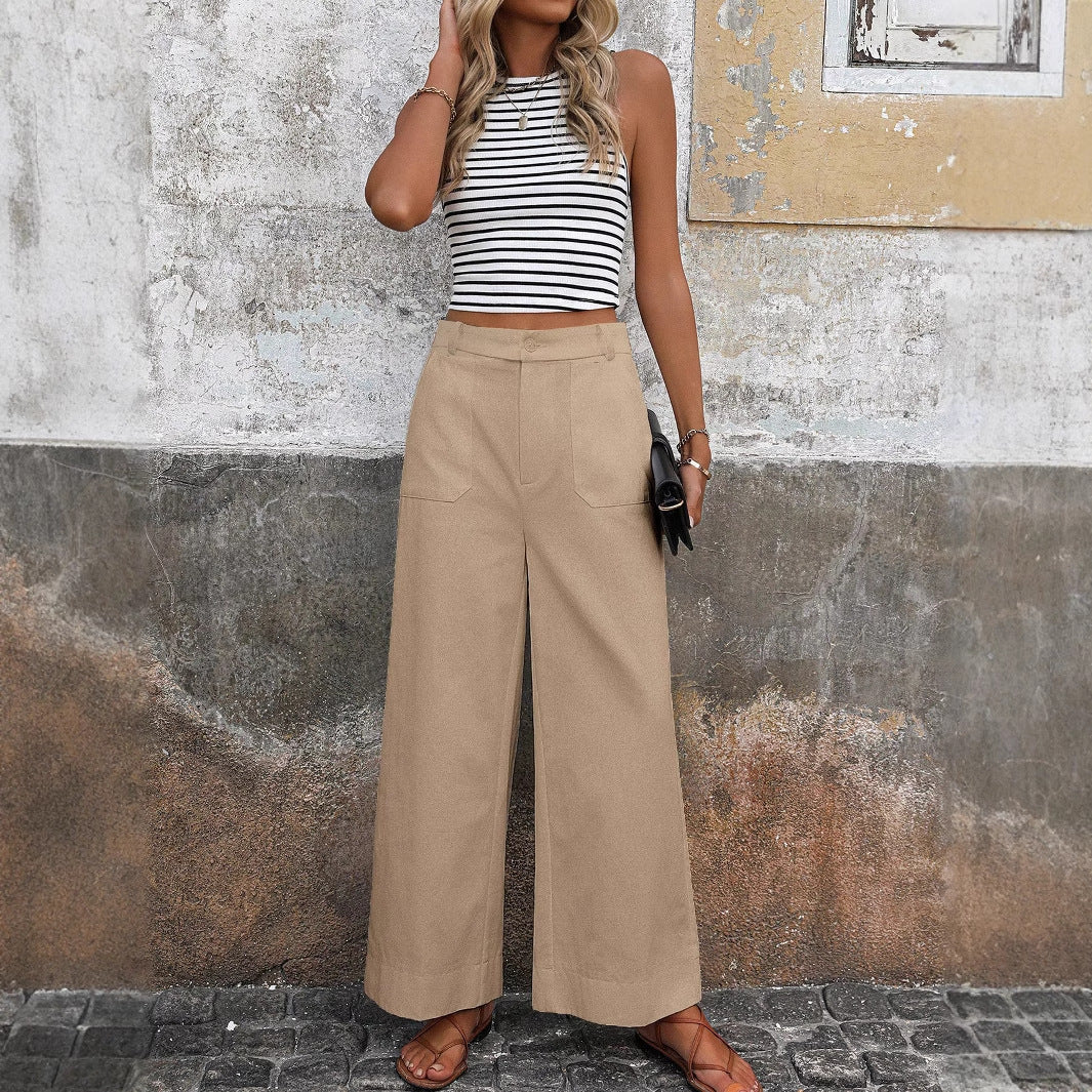 Pantaloni larghi a vita alta  da donna