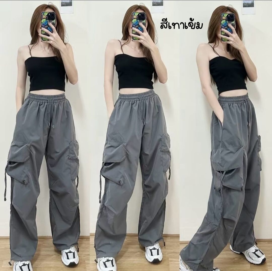 Pantaloni casual a gamba larga