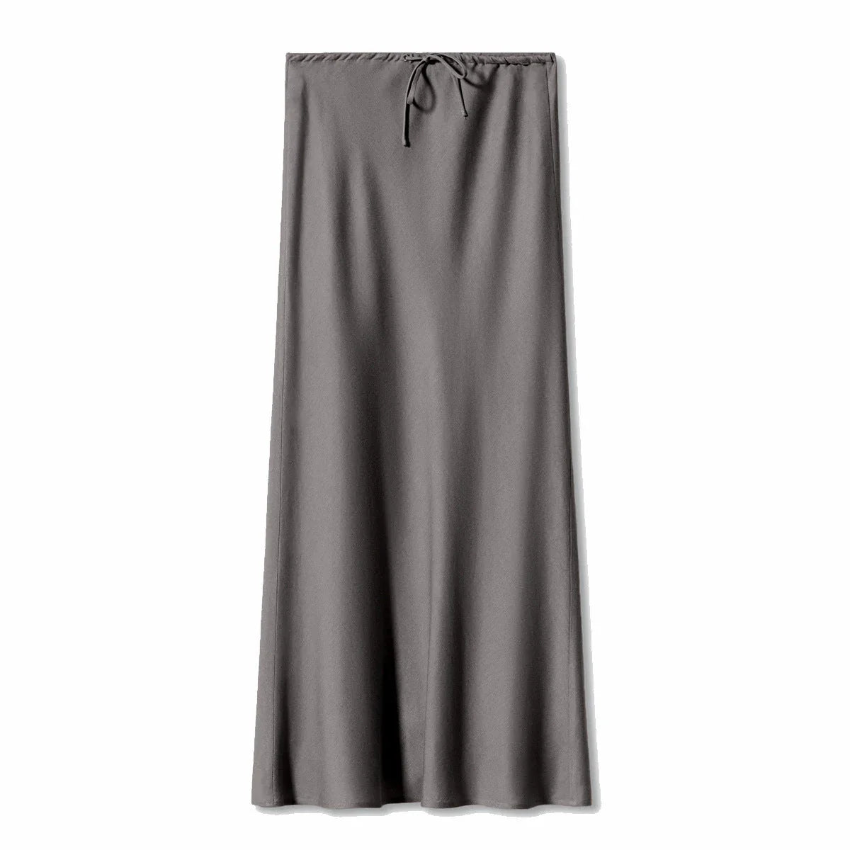 High Quality Satin Dress High Waist Drawstring Lace-up Solid Skirt Women - VAleG
