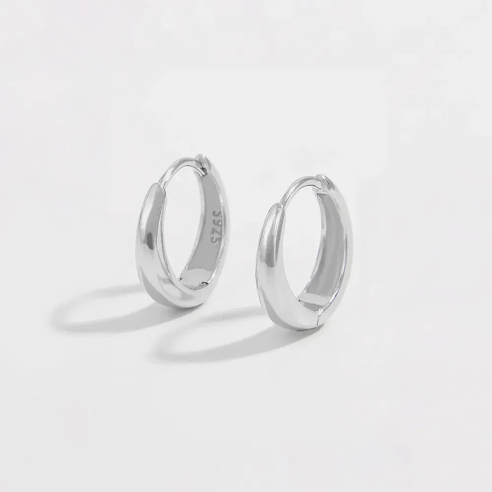 925 Sterling Silver Huggie Earrings - VAleG
