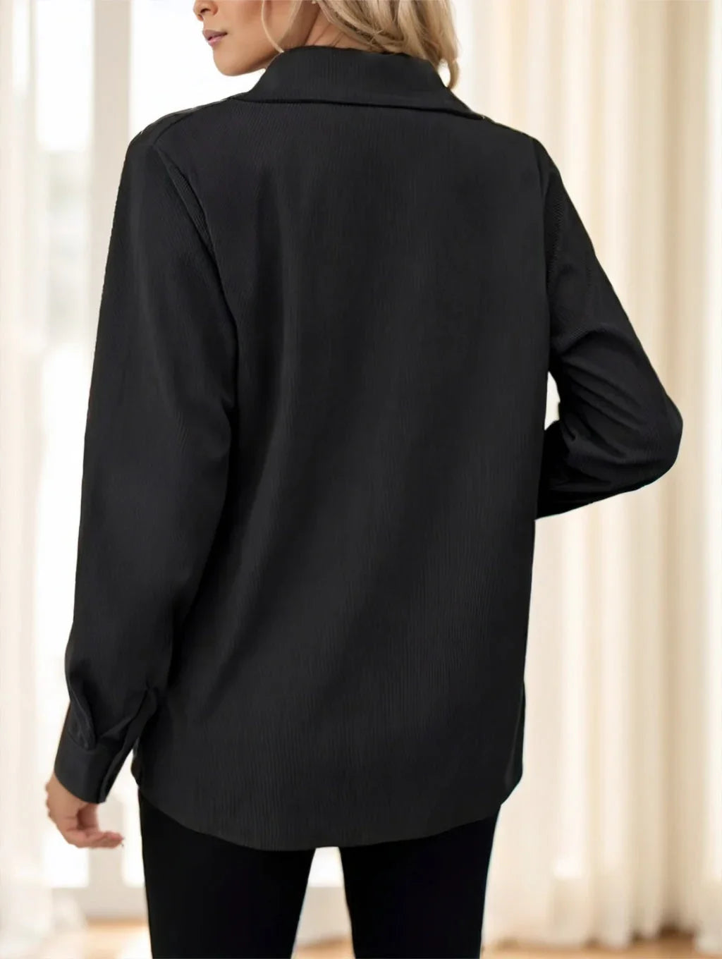 Button Front Flap Pockets Jacket - VAleG