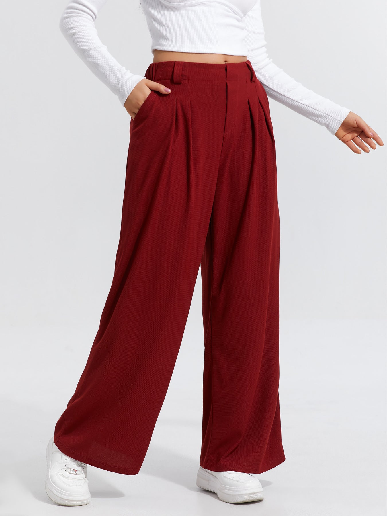 Pantaloni Larghi -  Eleganti Casual A Gamba Larga Da Donna
