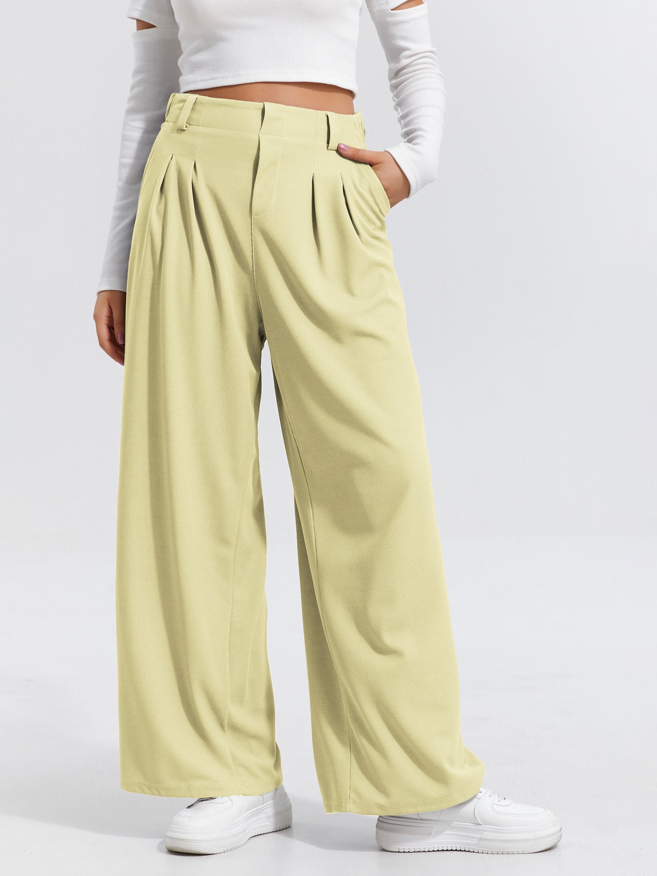 Pantaloni Larghi -  Eleganti Casual A Gamba Larga Da Donna
