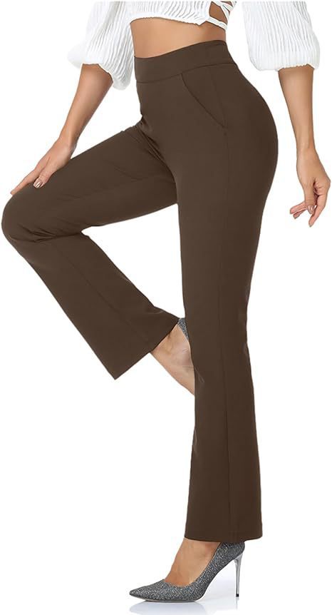 Pantaloni casual in tinta unita a vita alta