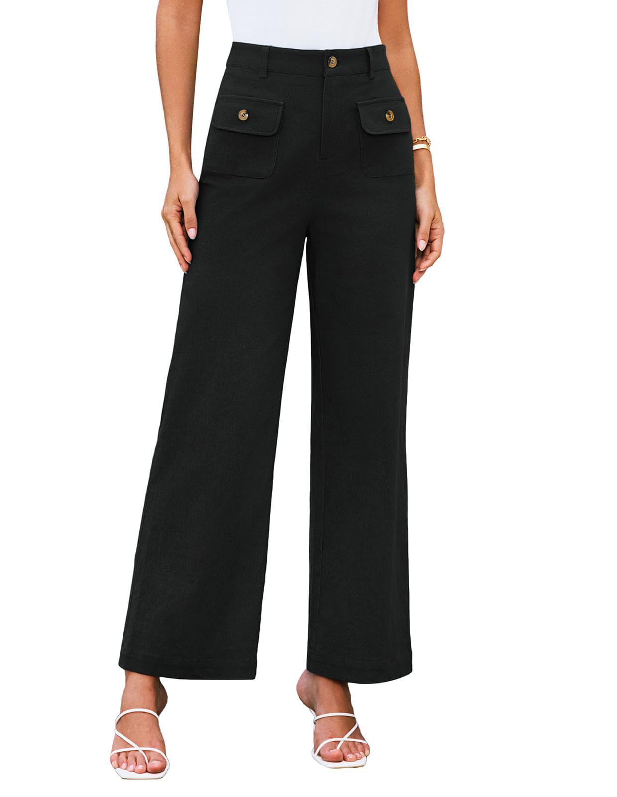 Pantaloni larghi a vita alta  casual elasticizzati